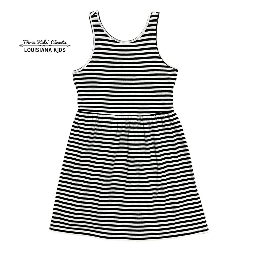 Old Navy S (6-7) Black and White Striped Tank Dress